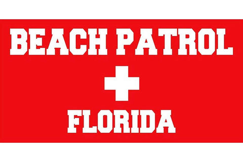 Cotton Velour Beach Towel, Florida Beach Patrol,  30" x 60"