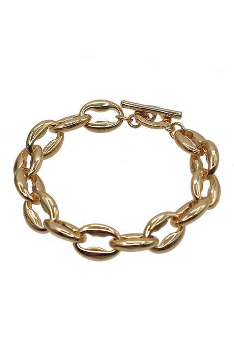 Women's Gold Oval Link Chain Bracelet