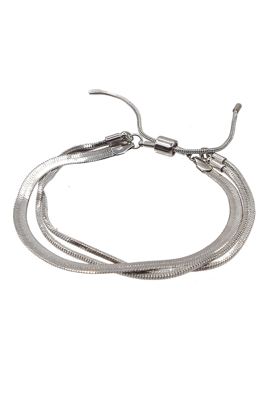 Women's Silver and Gold Herringbone Chain Bracelet - Vacay Land 
