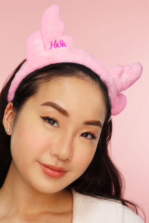 Women's Soft Pink Headband for Washing Face, Makeup, Shower