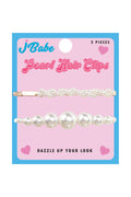 Women's Pearl Hair Clips Accessories, Pack of 2 - Vacay Land 