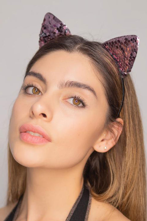 Meow! Cat Ears Headbands Sequins Headbands, Set of 2