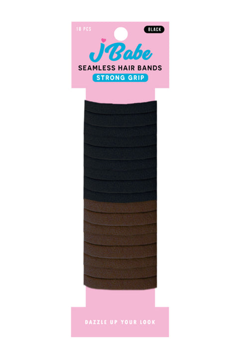 Elastic Seamless Hair Bands Soft Ponytail Holders Black & Brown