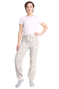 Women's Luxury Soft Cozy Leopard Print Lounge Pants with Tie Knot String