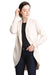 Women's Luxury Soft Solid Color Long Sleeve Ivory Cardigan with Ribbed Ruffle