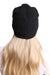Women's Solid Color Beanie with Ribbed Trim Hat