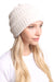 Women's Solid Color Beanie with Ribbed Trim with Pattern Hat