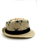 Kids Beige Summer Straw Palm Tree Hat Fedora Beach Sun Hat