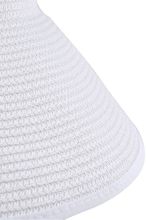 Sun Visor Hats with Wide Brim Foldable Straw Roll Up Summer Beach for Women