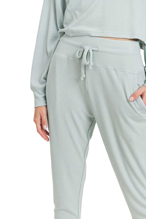 Women's All-Over Ribbed Essential Sweatpants