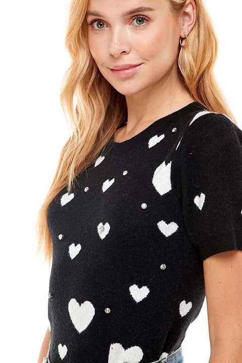 Women's Black Heart Sweater