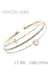 Women's Gold Three Line CZ Star, Diamonds, and Moon Memory Wire Cubic Zirconia Bracelet
