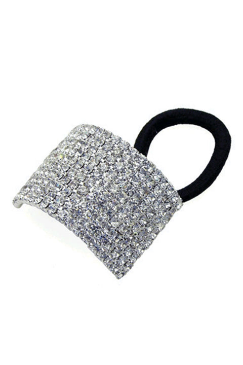 Large Rhinestone Ponytail Holders With Sparkling Crystals