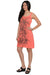 Women's Cotton Missy Dress, Orange, Palm Tree Print