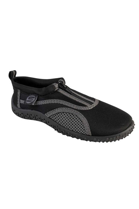 Kids Aqua Sock Water Shoes with Zipper, Black