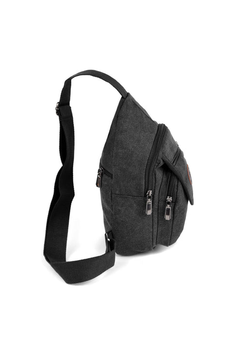 Crossbody Canvas Charcoal Sling Bag Backpack with Adjustable Strap