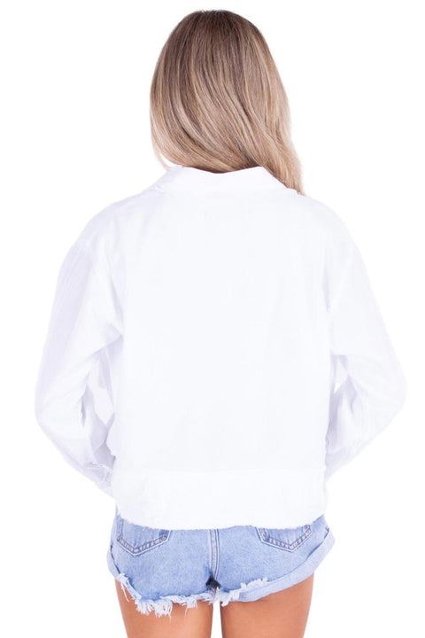 Women's White Cotton Jacket