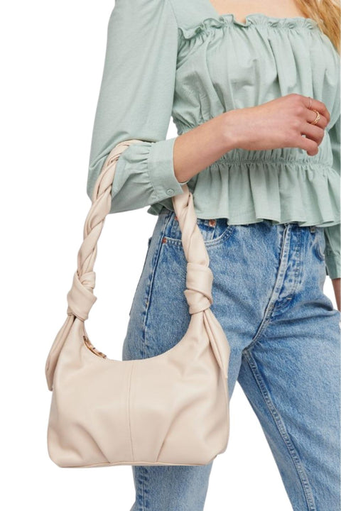 Beige Women's Almond Shoulder Bag Zipper Closure