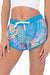 Women’s Running Turquoise 4 Way Stretch Quick-Dry Shorts, Tropical