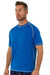 Men's Running Short Sleeve UPF 50+ Rash Guard Blue Shirt