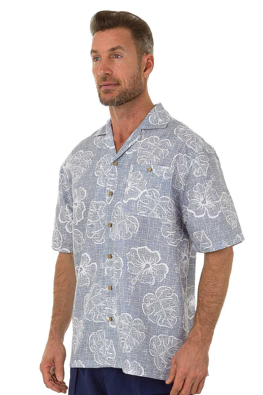 Men's Hawaiian Casual Shirt, Flower Print