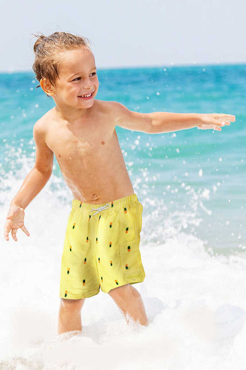 Boys Swim Shorts Fast Dry, Pineapple Print