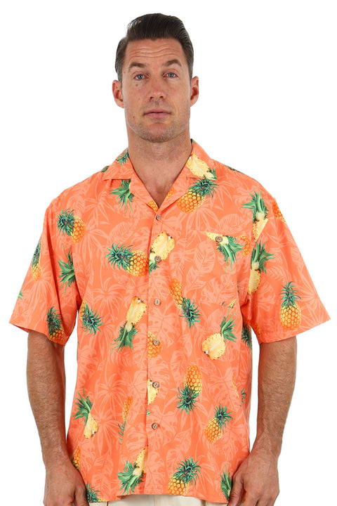 Men's Hawaiian Party Shirt, Pineapples Print
