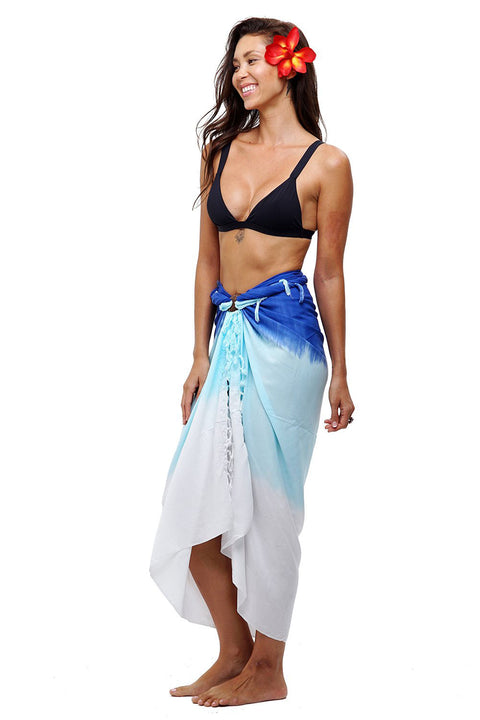 Colorful Dip Dye Beach Wrap Sarong With Fringe