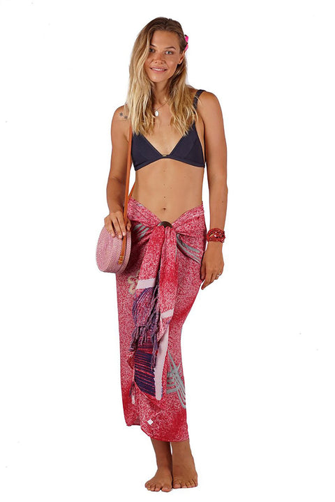 Colorful Beach Wrap Sarong With Fringe