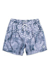 Gray Men's Swimming Trunks Grayscale With Shark - Vacay Land 