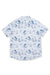 Men's Short Sleeve Button-Down With All Over Design Mint Rayon Shirt, Palm Trees, Boats Print