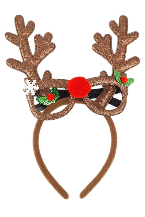 Reindeer Christmas Headband and Glasses Frames, Pack of 2 - Vacay Land 