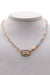 Women's Glass Beaded and Gold Oval Link Chain Necklace